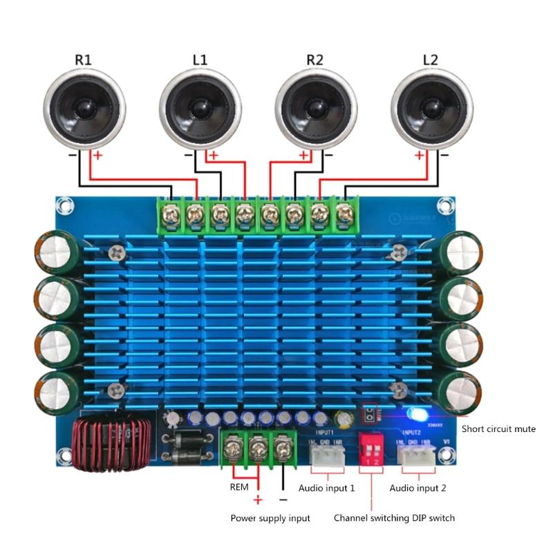 TDA7850 4x50W Lautsprecherverstärker Digitalverstärker AudiosBoard 4-Kanal-Modul