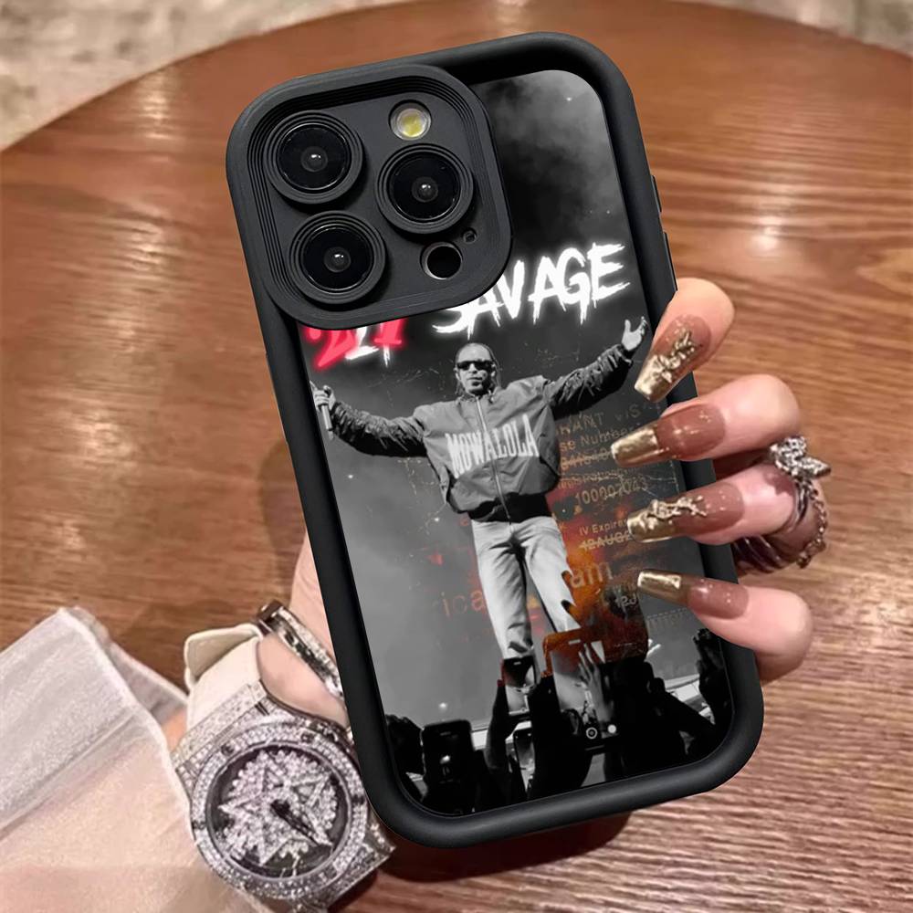 Rapper 21 Savage For IPhone 17 Pro Max 16 15 14 13 12 11 Plus Black Soft Phone Cover