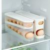 Food Grade Rolling Egg Storage Box with Lid for Refrigerator or Freezer