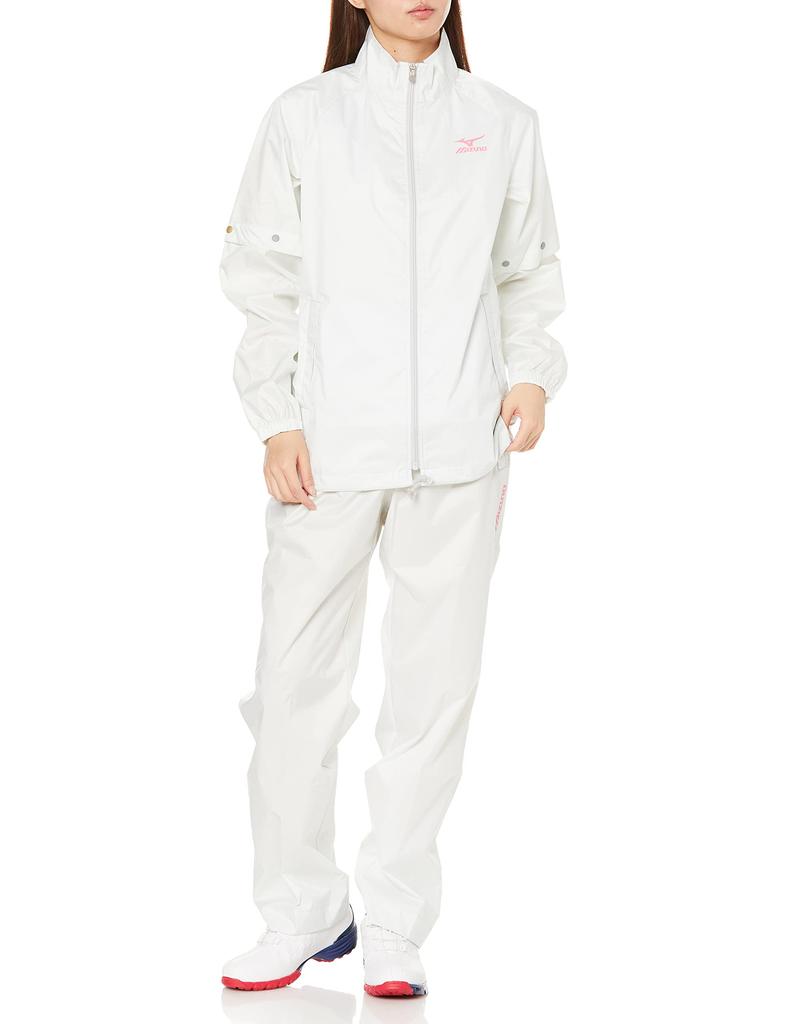 Mizuno Golf Wear Rain Suit Top and Bottom Water Resistance Silver M Set, 15,000mm, 52MG9C01, Women's, Gray,