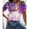 New Flower Petal Pattern T-Shirts Floral 3D Print Women's Short Sleeve Round Neck T Shirt Tees Harajuku Y2K Tops Female Clothing