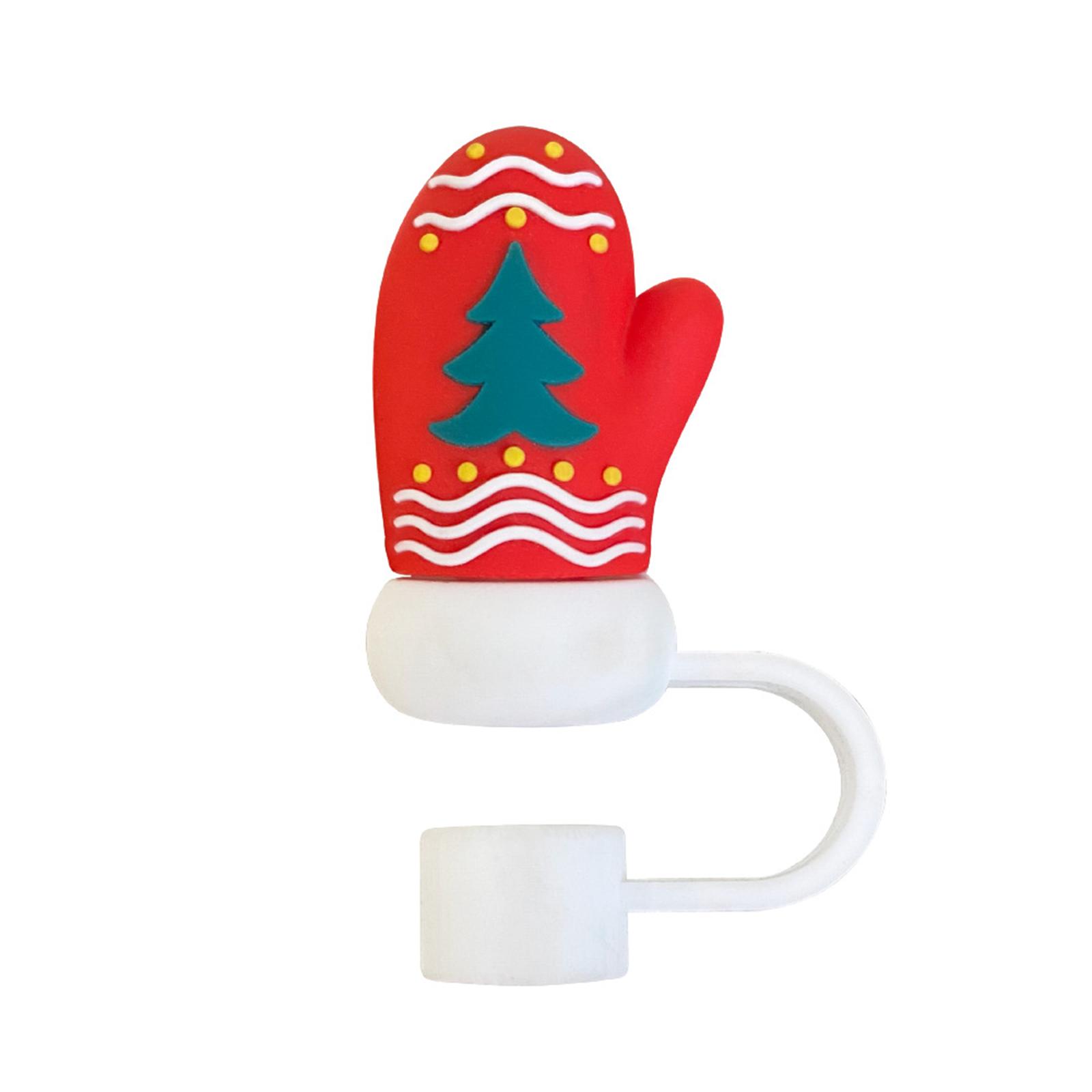 

10mm Christmas Gift Straw Cap Plug Cute Cup Straw Cap Accessories Gift One Size