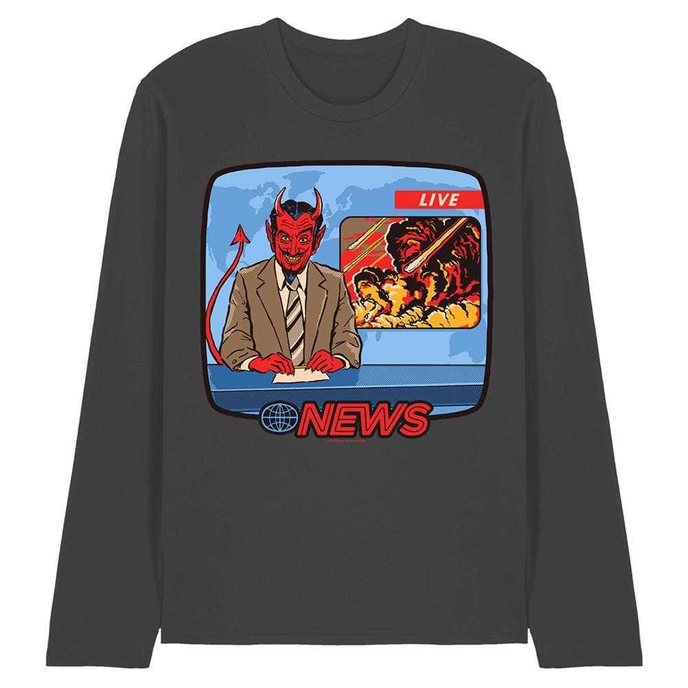 Steven Rhodes Unisex Adult Breaking News Long-Sleeved T-Shirt