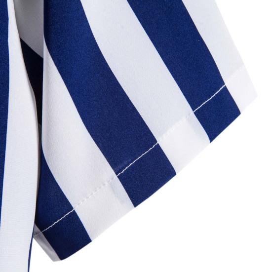 Pánská košile s pruhy na léto Hawaii s knoflíčky na dotek Plážové oblečení