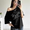 2KWEIRD Maglietta Casual Relax da Donna Lettera Donna Calda Nuova Versatile Stile Atmosfera di Strada alla Moda Chic Top Estivi