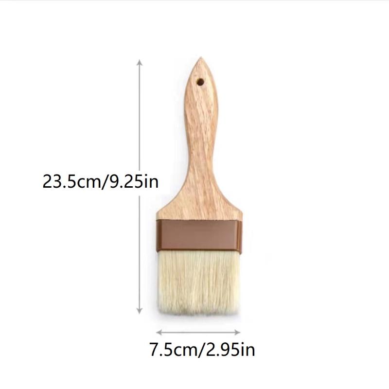 Kitchen Cooking Brushes Barbecue Oil Brush Wooden Handle Bristle Brushes Flat Pastry Baking Brush