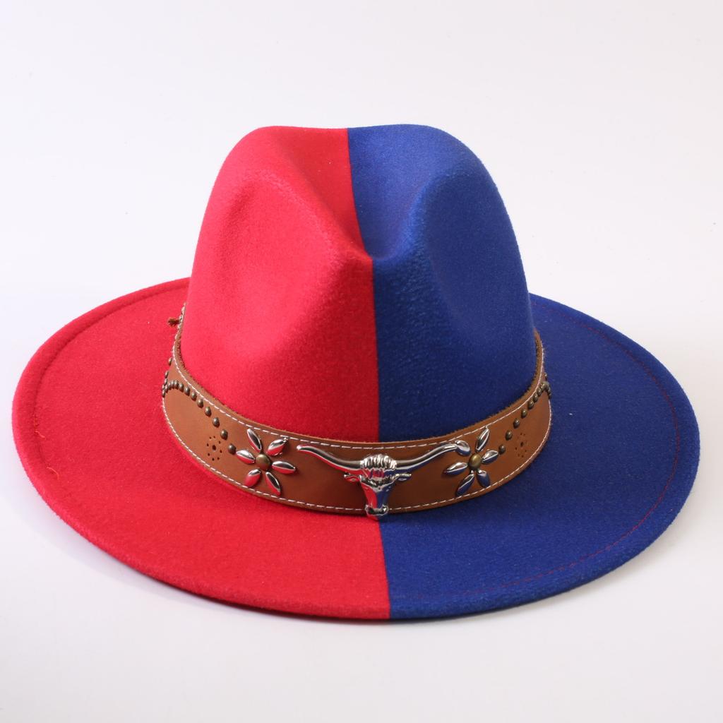 Popular European and American Classic Double-color Wide-brimmed Top Hat Men's and Women's Fashion OL Style Cowboy Hat Jazz Hat