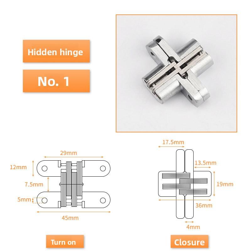 1PC Stainless Steel Hidden Hinges 180° Invisible Folding Window Door Hinge With Screws Furniture Hardware Accessories