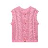 2025 Spring/Summer Women's Slim Fit Floral Button-Up Knit Vest