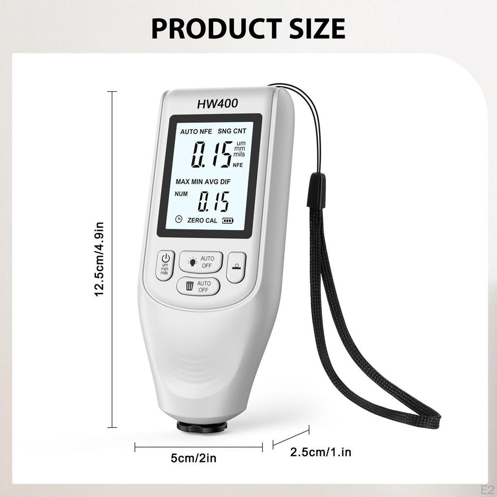 Car Coating Thickness Meter Measuring 0-2000um Paint Film Tester for Manufacturing Used