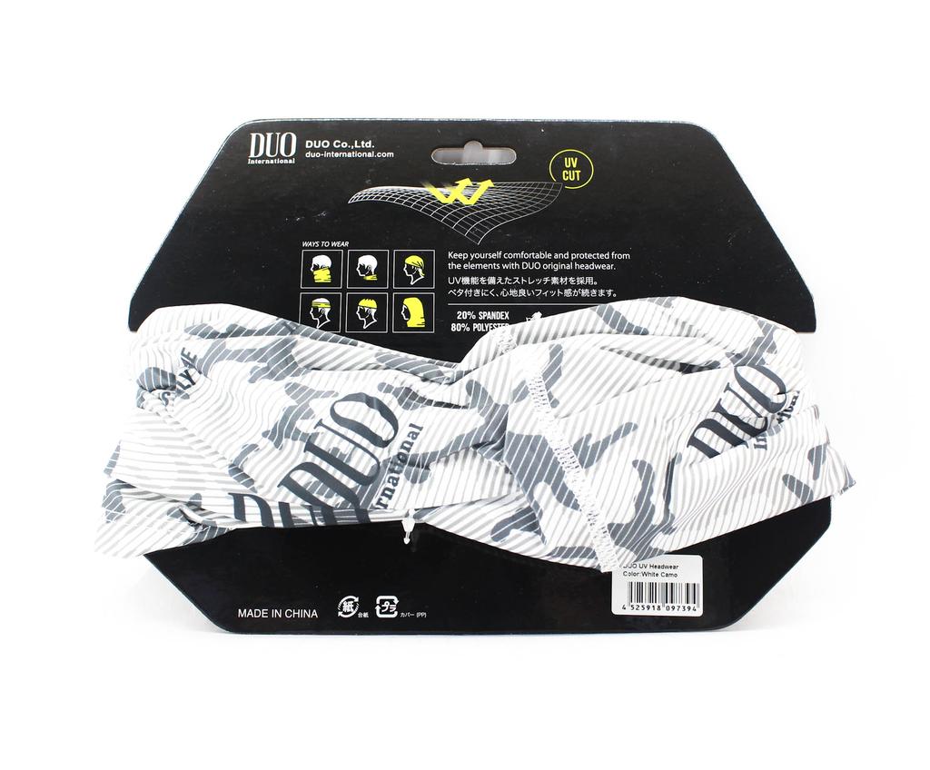 DUO Halstuch, UV-Schutz, Kopfbedeckung, Einheitsgröße, Original, Weiß, Camouflage (7394)