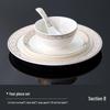 Hotel Restaurant Ceramic Tableware Set: Plates, Bowls, Cutlery, Chopsticks for Private Rooms - 7 or 8 Pieces