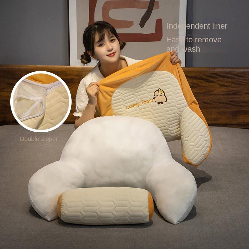 Almofada de Cabeceira de Látex Aconchegante Saco Macio Almofada de Apoio Lombar Almofada Grande para Costas Sofá Cama Leitura Pode Ser Removida e Lavada