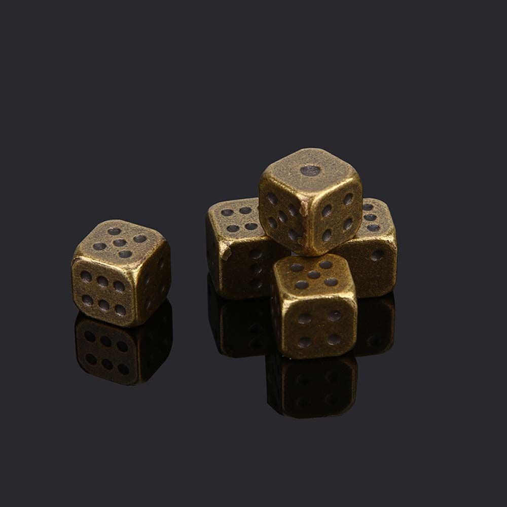

Games Family Party Desktop Game Playing Games Metal Dice Square Point Dice 6 Sided Dice Game Toys бронзовый