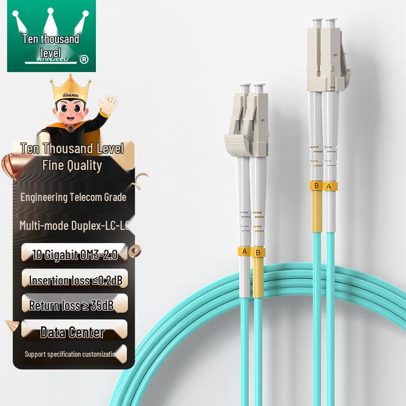 

Telecom Grade 10 Gigabit LC-LC Multimode OM3 Duplex Fiber Patch Cable 1m