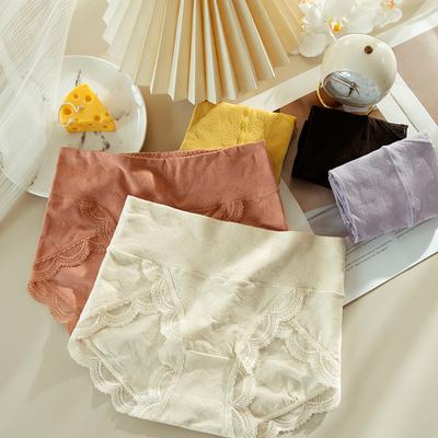 Intimo da Donna Cotone Cavallo Antibatterico Mutandine a Vita Medio Alta Bordo in Pizzo Taglia Grande Slip Design Morbido per Ragazze
