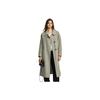 Solid Color Lapel Single-Breasted Mid-Length Long Sleeve Coat Women Coats Gray EN36131