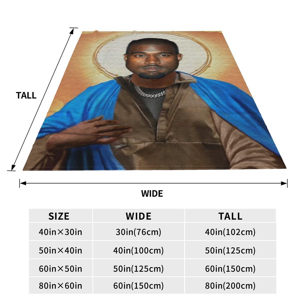 Kanye West Meme Rapper Produttore Musicale Coperte Traspiranti Flanella Coperta da Divano per Divano Biancheria da Letto Plaid Copriletto Trapunta