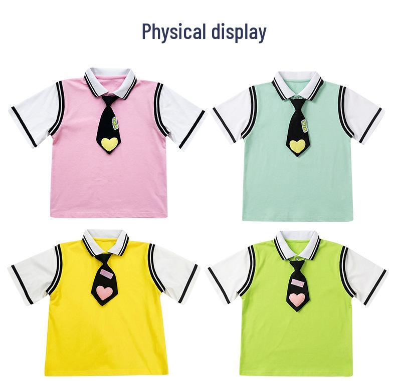 Children's Academy Style Summer Uniform Set - Short Sleeve School Sports Uniform for Kindergarten and Primary School