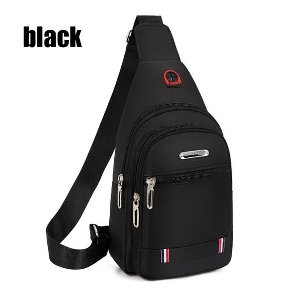 Men's Casual Multifunctional Chest Bag Nylon Shoulder Bag  Double Storage Bag Waist Bag