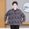 Mom's Plus Size Velvet Thickened Long-Sleeve T-shirt for Middle-Aged & Elderly Women, Warm Round Neck Top