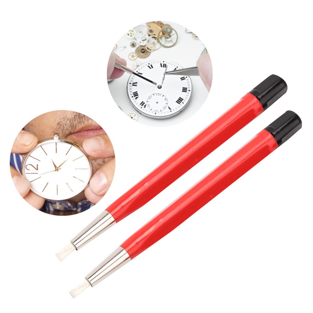 2pcs Fiber Rust Removal Brush Pen Watch Parts Polishing Cleaning Tool