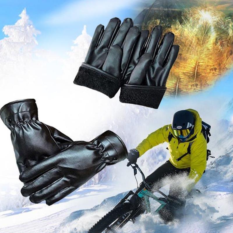 Touch Screen Gloves Gloves Winter Soft Velvet Hand PU Gloves Hand Protector for Man
