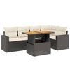 VidaXL Salon de Jardin avec Coussins 6 pcs, Canapés de Terrasse, Ensemble de Meubles de Patio, Mobilier d'Extérieur, Noir 3271301