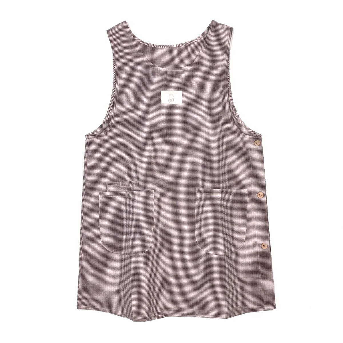 

Side Button Apron Ripple Gingham Side Button Apron KSA308 Purple [Kusuguru Japan] M-L фиолетовый