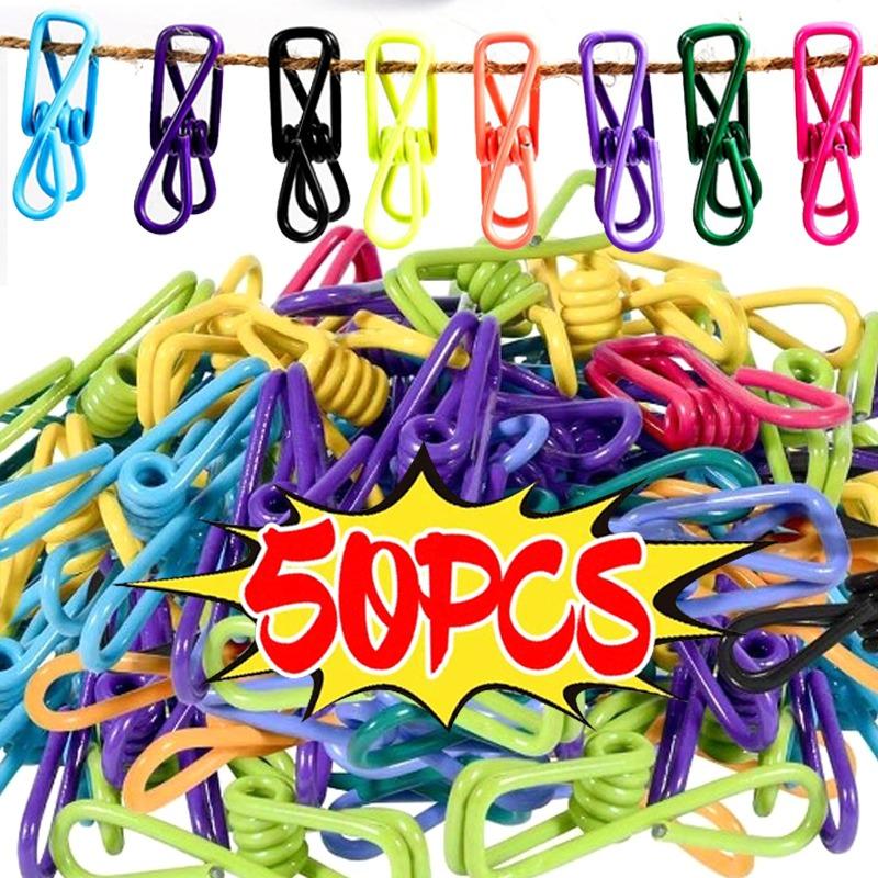 1/50x Colorful Clothes Clip Chip Bag Clips Colorful Sealer for Sealing Food Paper Holder Clothesline Clamp for Laundry Hanging