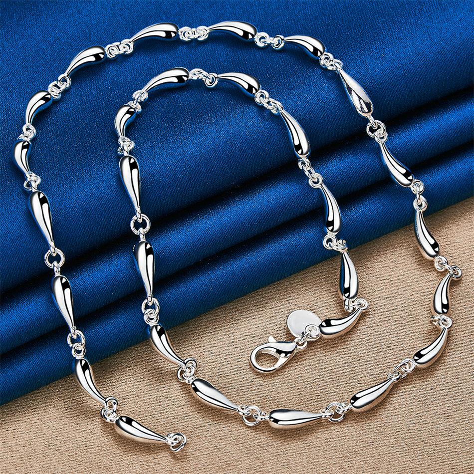 Elegant 925 Sterling Silver Teardrop Necklace for Women, Fashionable Party Wedding Gift Jewelry Accessories