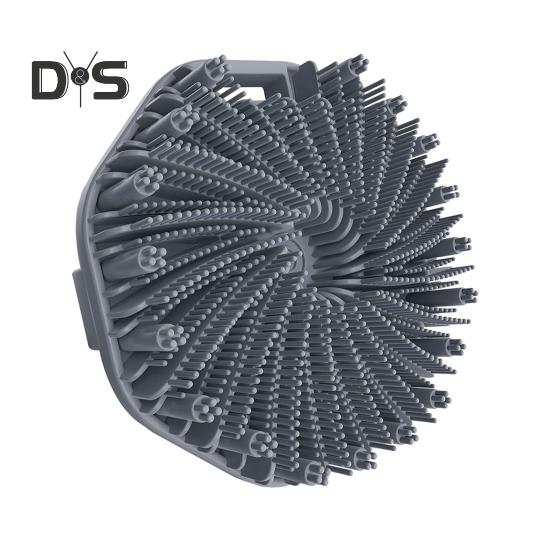 Silikon-Badebürste, Peeling-Körperschrubber für empfindliche Haut mit Massagesäulen, Anti-Rutsch-Griff, Körperbürste