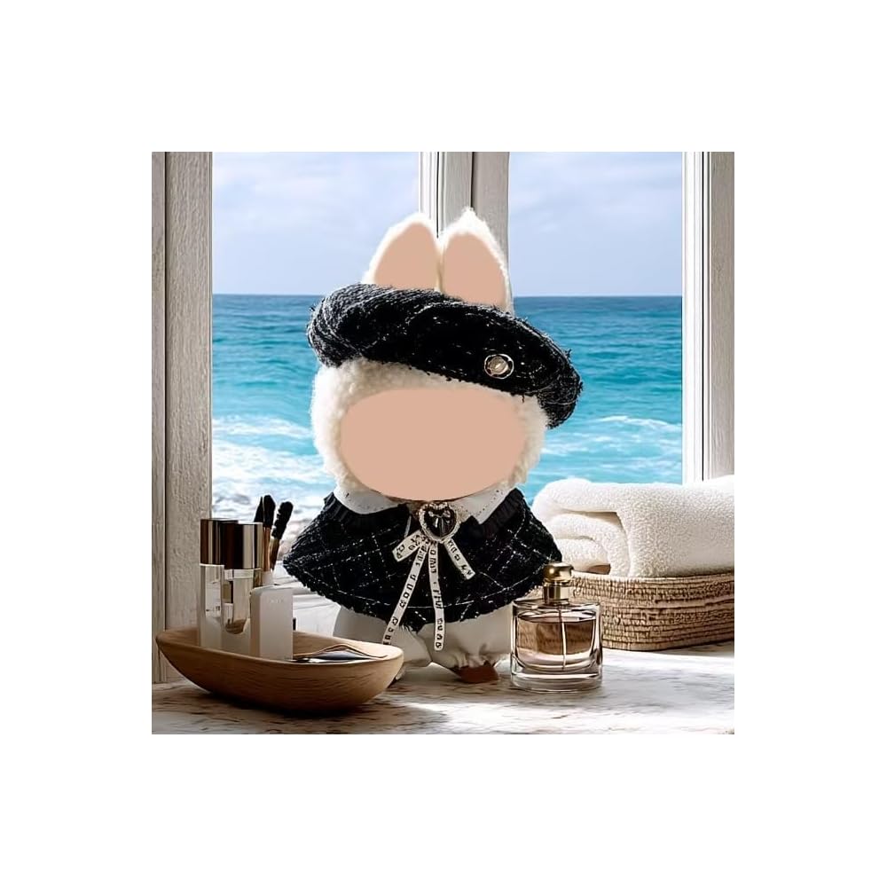 Cimoon Doll Clothes 15cm/17cm Black Gentleman Outfit Costume for Plush Toys and Dolls Dress Up Accessories