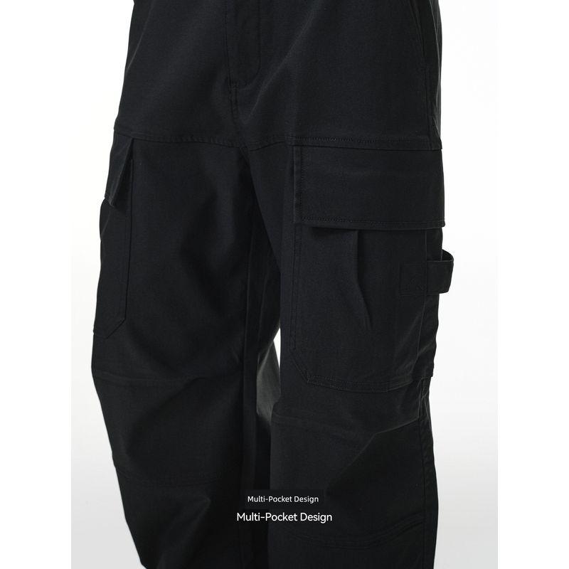 American Street Style Retro Large Pocket Wide-Leg Cargo Pants for Men and Women 2025 Autumn Trendy Brand Loose Durable Casual Long Pants