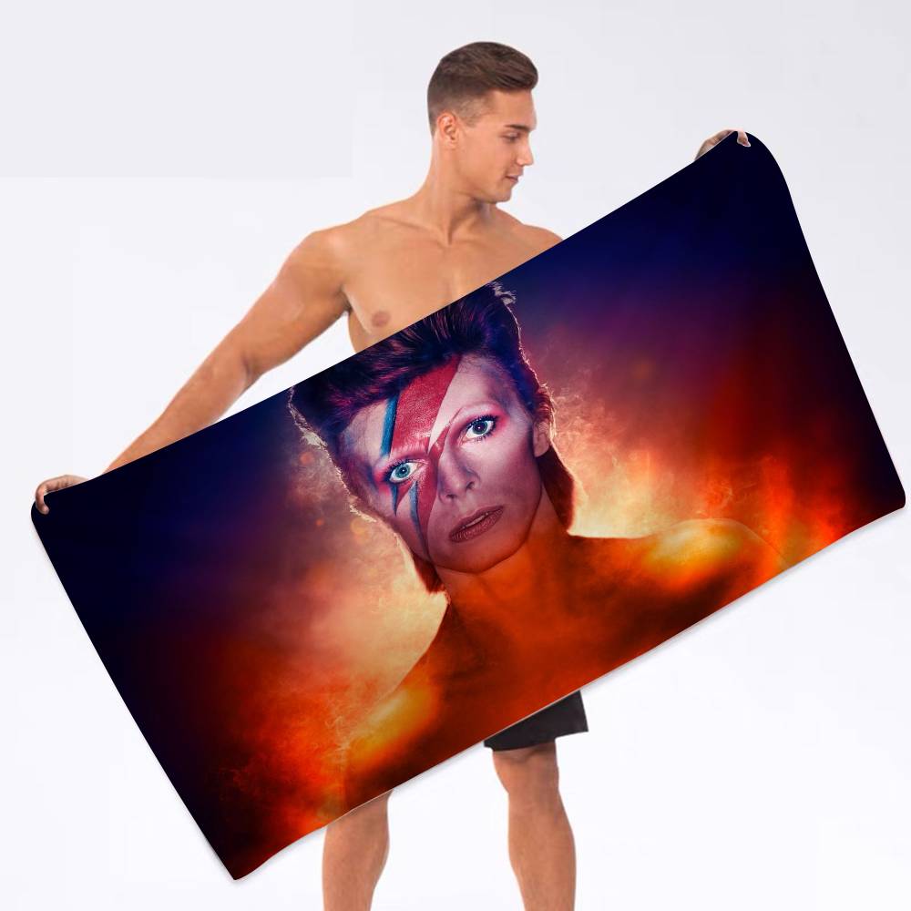 Hot Singer D-David B-Bowie Bath Towel Microfiber Soft Water Absorbing Breathable For Girl Kids Decorative Cartoon Beach Towel