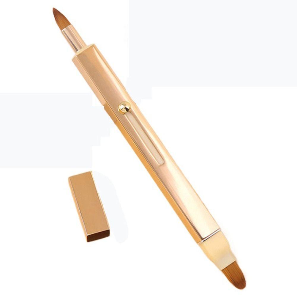 Aluminium Tube Retractable Lip/brow Brush Telescopic Double-ended Lipstick Brush  Make Up Tools