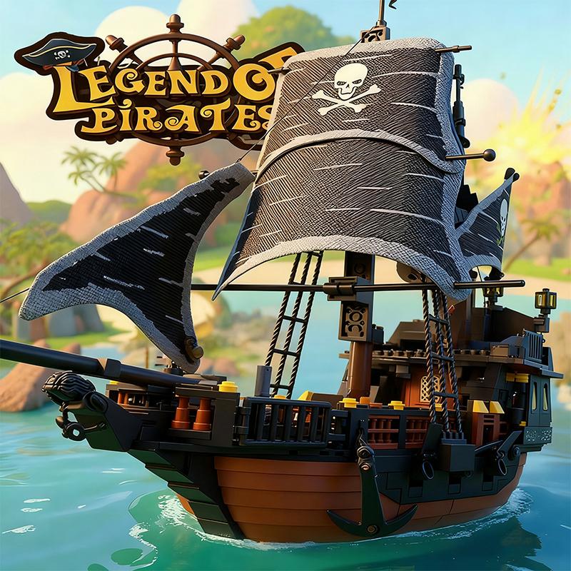 Giant Pirate Ship Building Blocks Medieval Style Ghost Ship Model Bricks Kids DIY Assembly Toy Christmas Birthday Gift