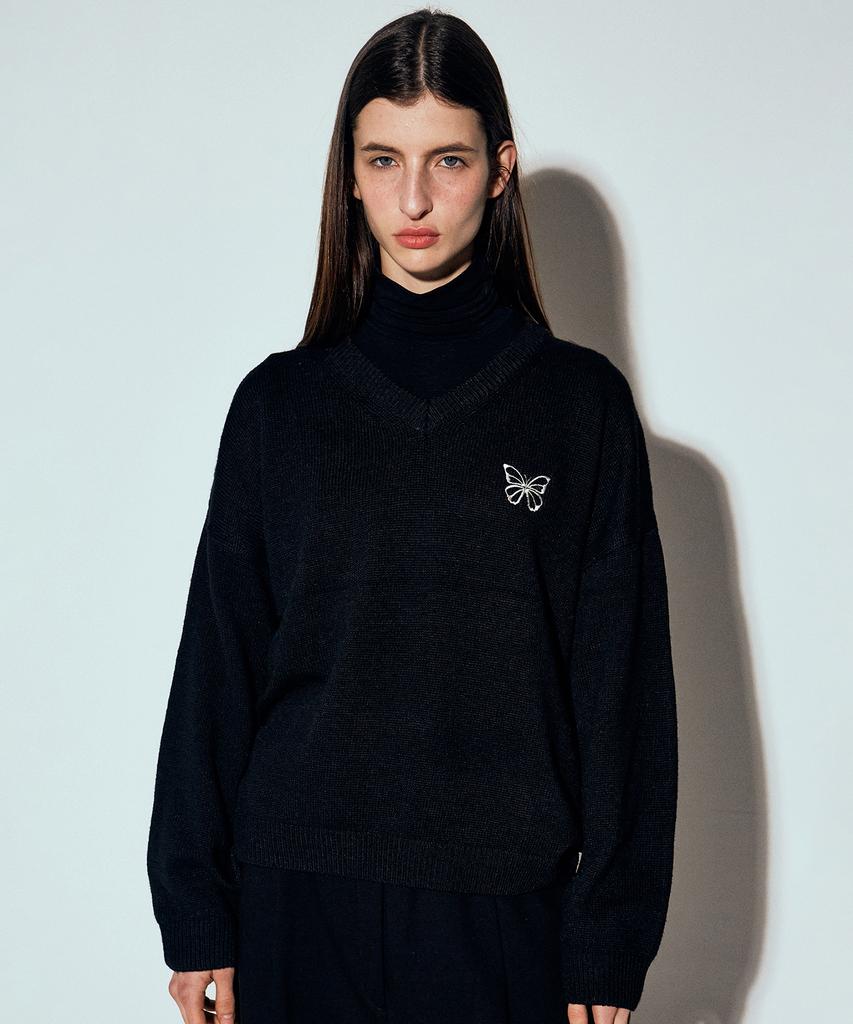 Nigaennikol Butterfly Signature Pullover Knit_Black