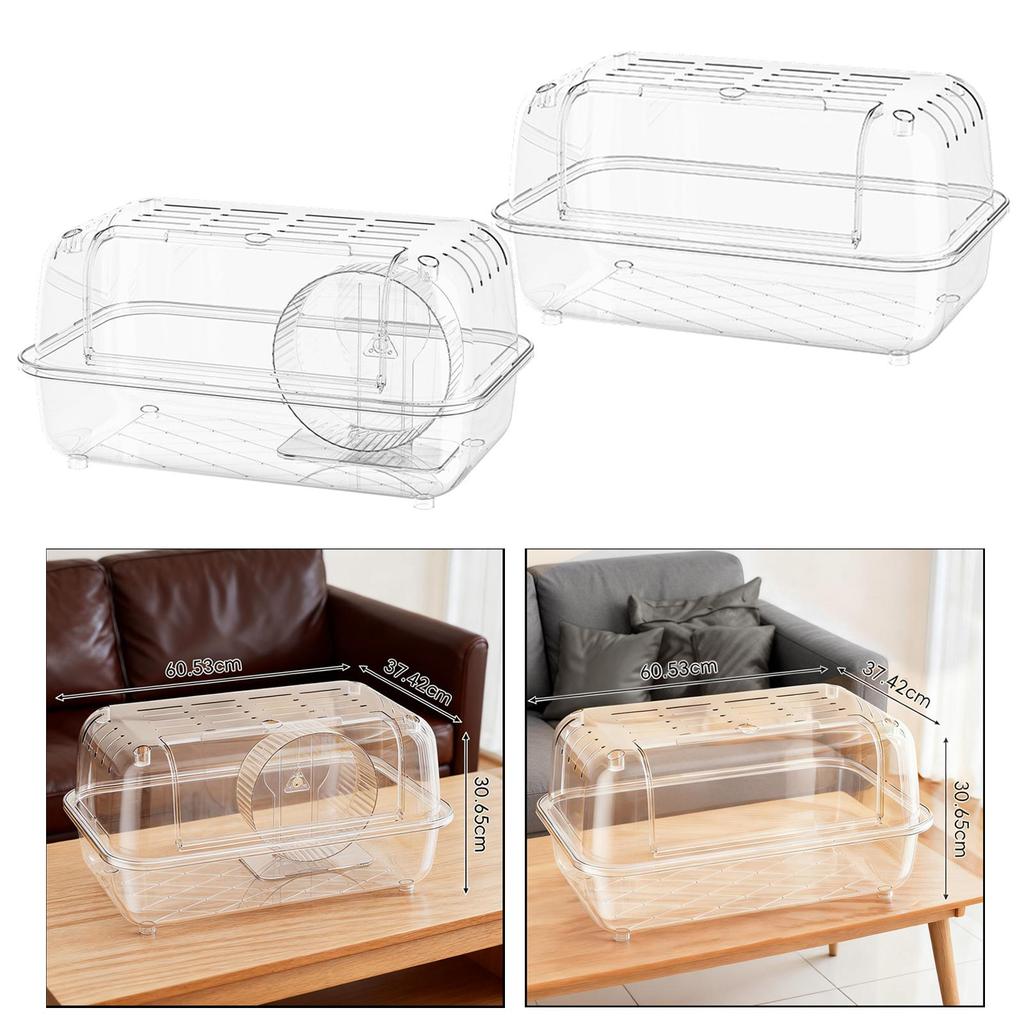 Portable Hamster Cage Big Size PP PET Material Animal Carrier with Ventilation for Rabbit and Rodent Indoor Use