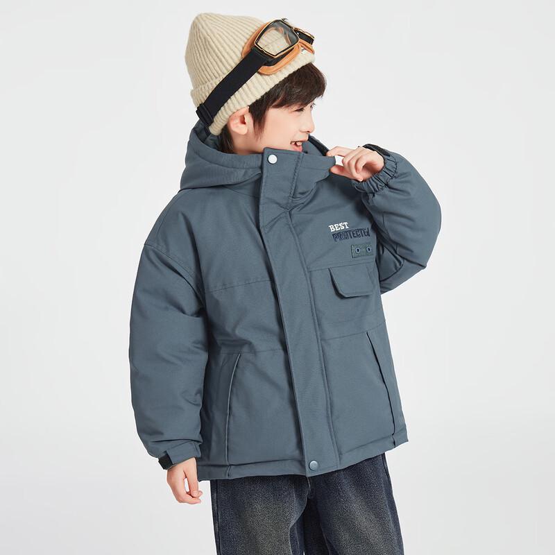 Duoduojia Boys' DuPont 3-Proof Hooded Down Jacket