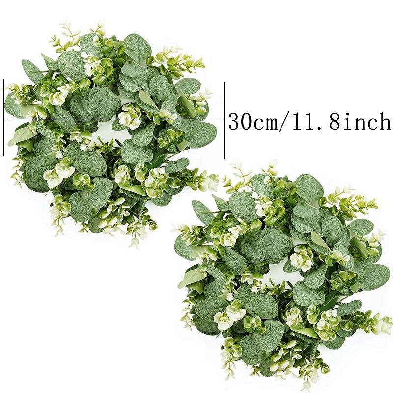 

1Pcs Artificial Eucalyptus Wreath Green Leaves Home Room Decor Wedding Decoration Outdoor Garland Door Wall Hanging Window Decor