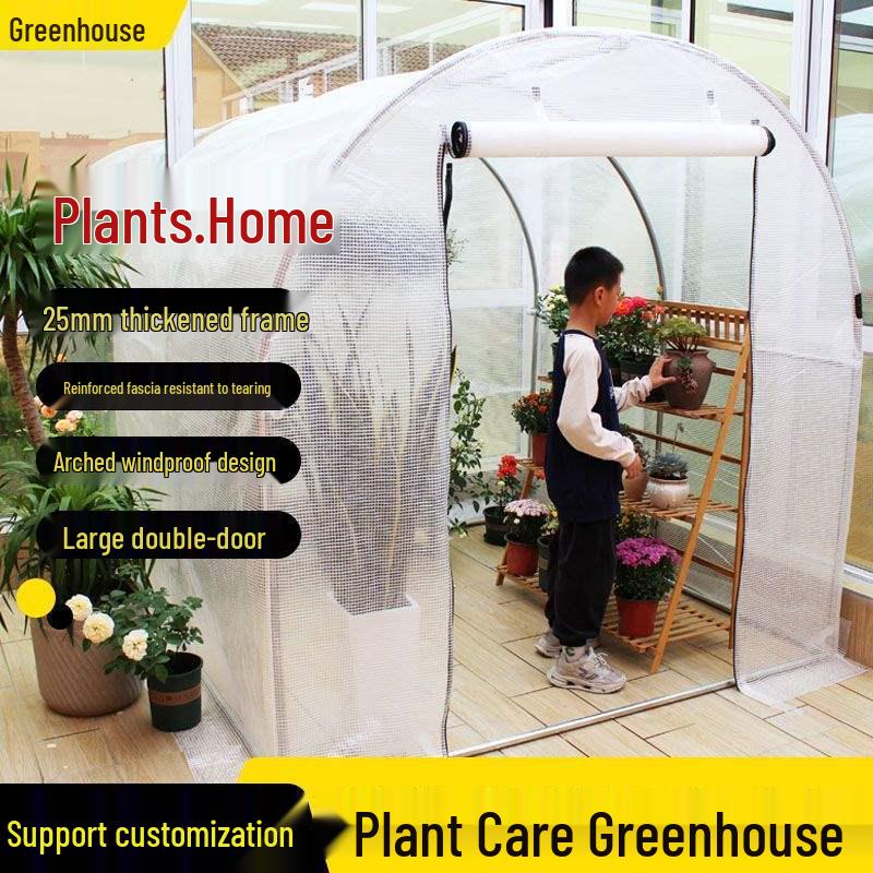 Outdoor Greenhouse Frame for Winter Insulation and Frost Protection: Keeps Flowers Warm in Courtyards and Gardens.