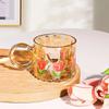1 Stück-Ins Niedlicher Druck Tulpe Wasserbecher Glasbecher Hohes Borosilikatglas Wasserbecher Kaffeetrinkgläser Für Saft