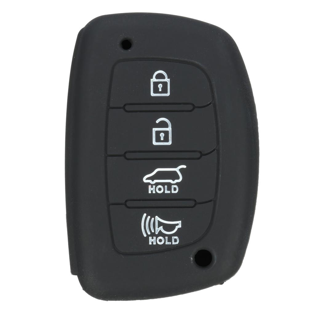 New Silicone 4 Button Smart Remote Key Fob Case Protect Cover for Hyundai//Elantra Black