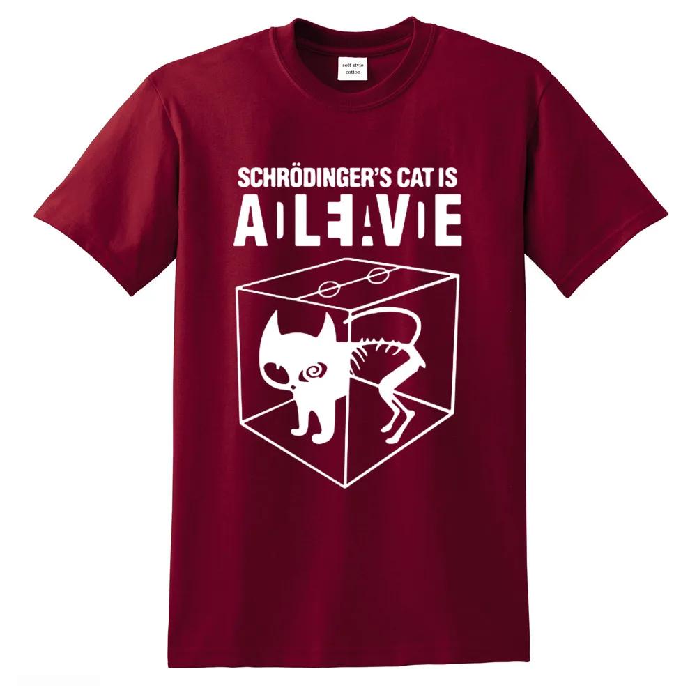 Men's T-shirt Top Quality Cotton Schrodinger's Cat Print Men T Shirt Crew Neck Casual The Big Bang Theory Mens Tshirt Geometric