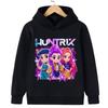 Fall and Winter Kpop Demon Hunter Children's Hooded Sweatshirt Cute Kpop Demon Hunter Tiger Top Harajuku Boys and Girls