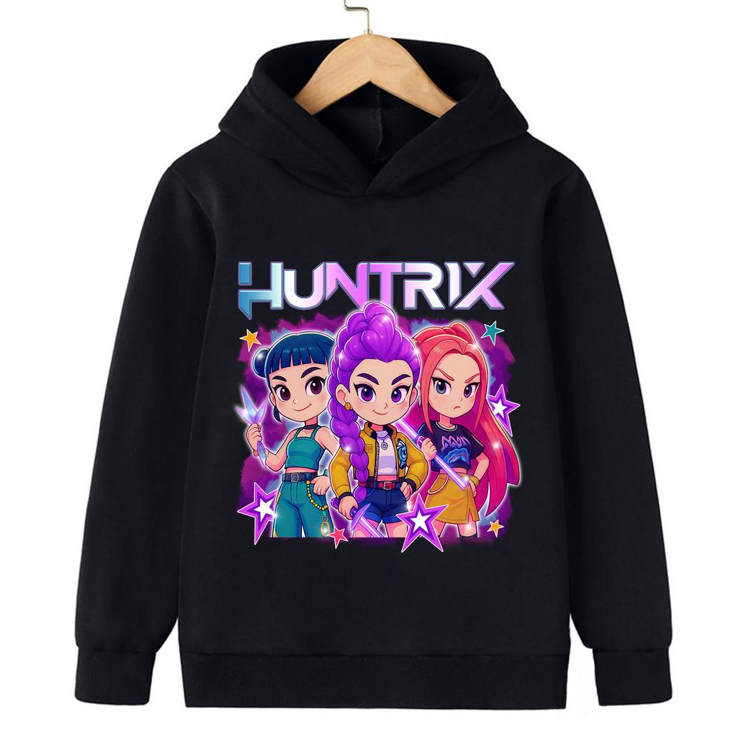Fall and winter Kpop demon hunter children's hooded sweatshirt cute Kpop demon hunter tiger top Harajuku boys and girls