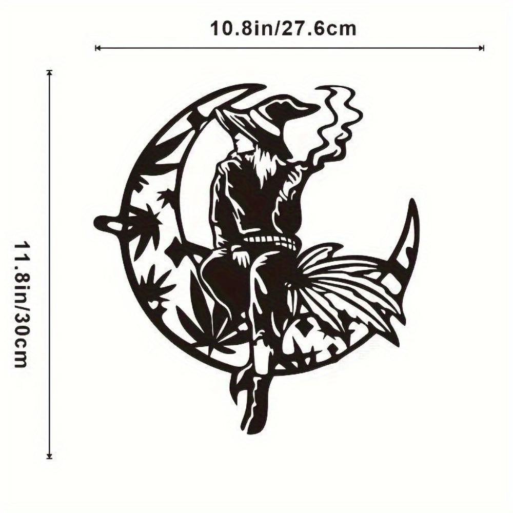 Halloween Witch Moon Metal Wall Art Home Decor Spooky Statue TY3490-01