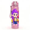 1PC Fashion Colorful Girl Group 750ml Color Plastic Sports Water Bottle Leakproof Flip Straw Lid Suitable for Sports Office Home Use