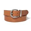 Halden Circle Buckle Cowhide Leather Belt (T028_tan)
